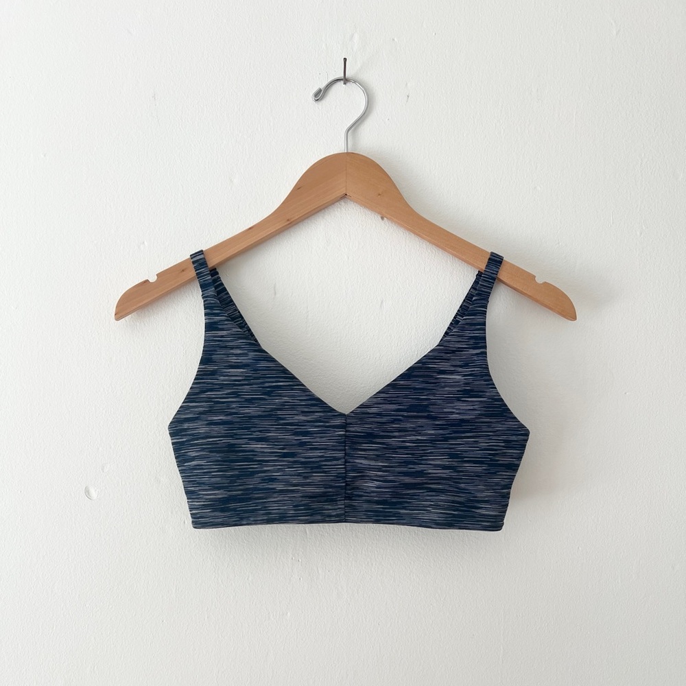 Outdoor Voices S FreeForm Bralette Navy Blue Space Dye